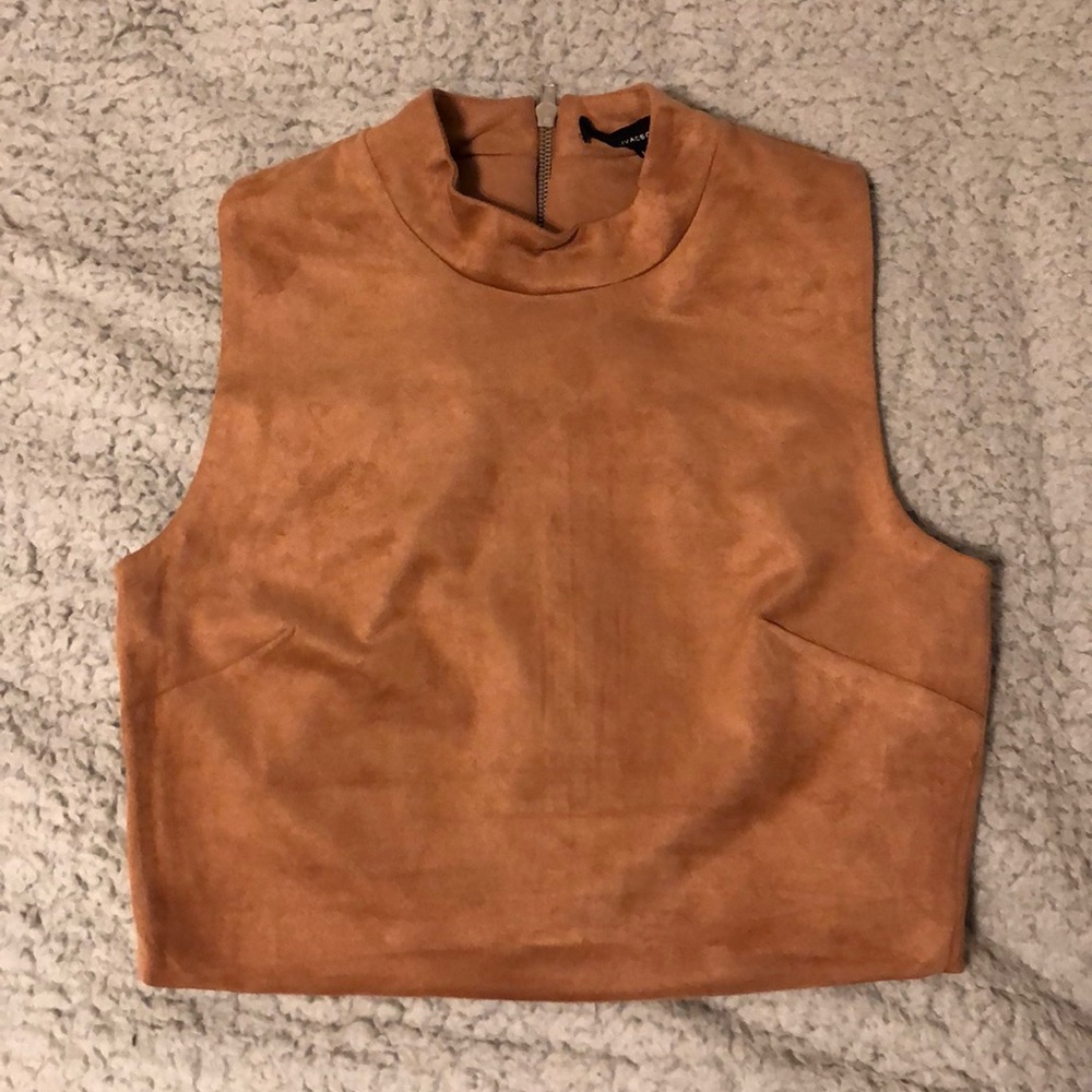 Faux Suede Crop Top